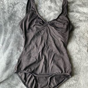 Black Pinched Low Back Leotard